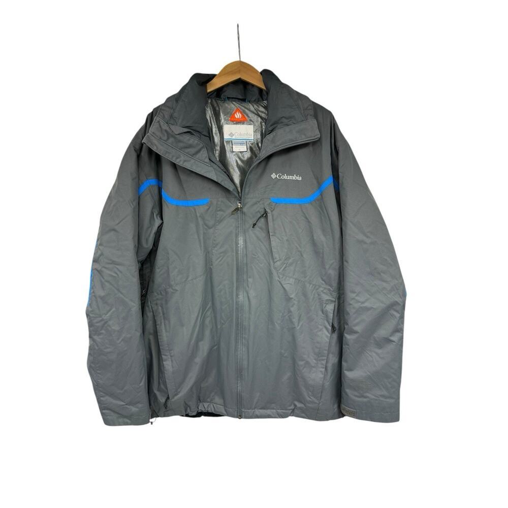 Columbia Men's XL Nordic Point II Interchange 3-in-1 Jacket Omni Heat Gray Blue